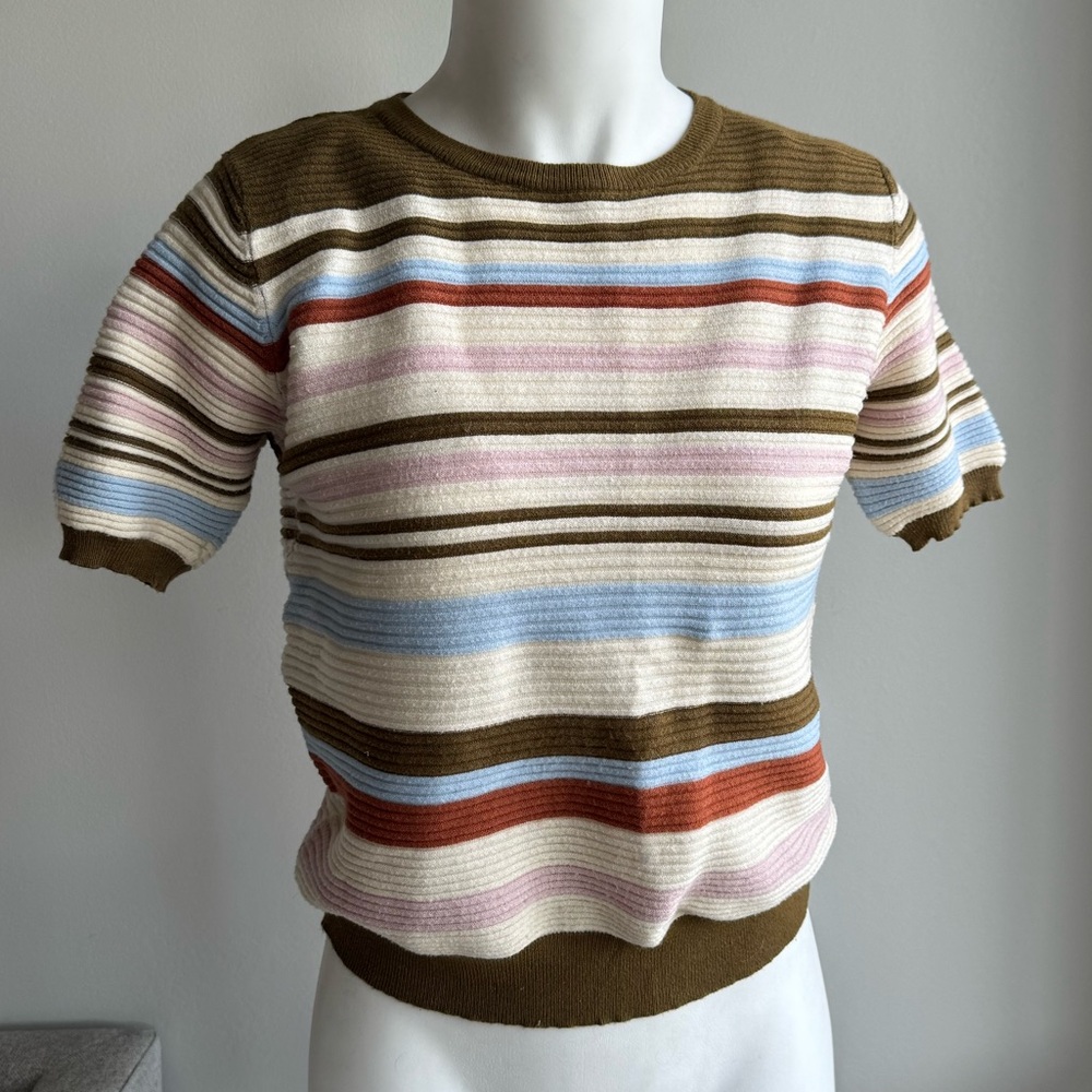 Striped knit short sleeve top from Bohme
